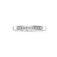 14K White Gold Round 1.00CTW Channel-Set Diamond Band