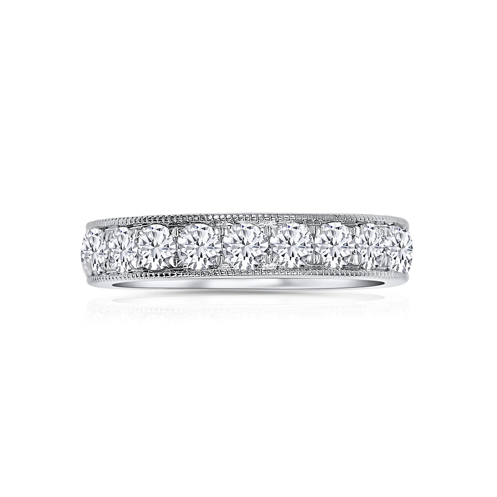 14K White Gold Round 1.00CTW Channel-Set Diamond Band