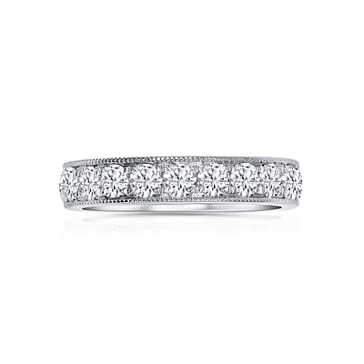 14K White Gold Round 1.00CTW Channel-Set Diamond Band