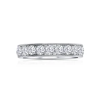14K White Gold Round 1.00CTW Channel-Set Diamond Band