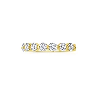 14K Yellow Gold Round 1.00CTW Shared Prong Diamond Band