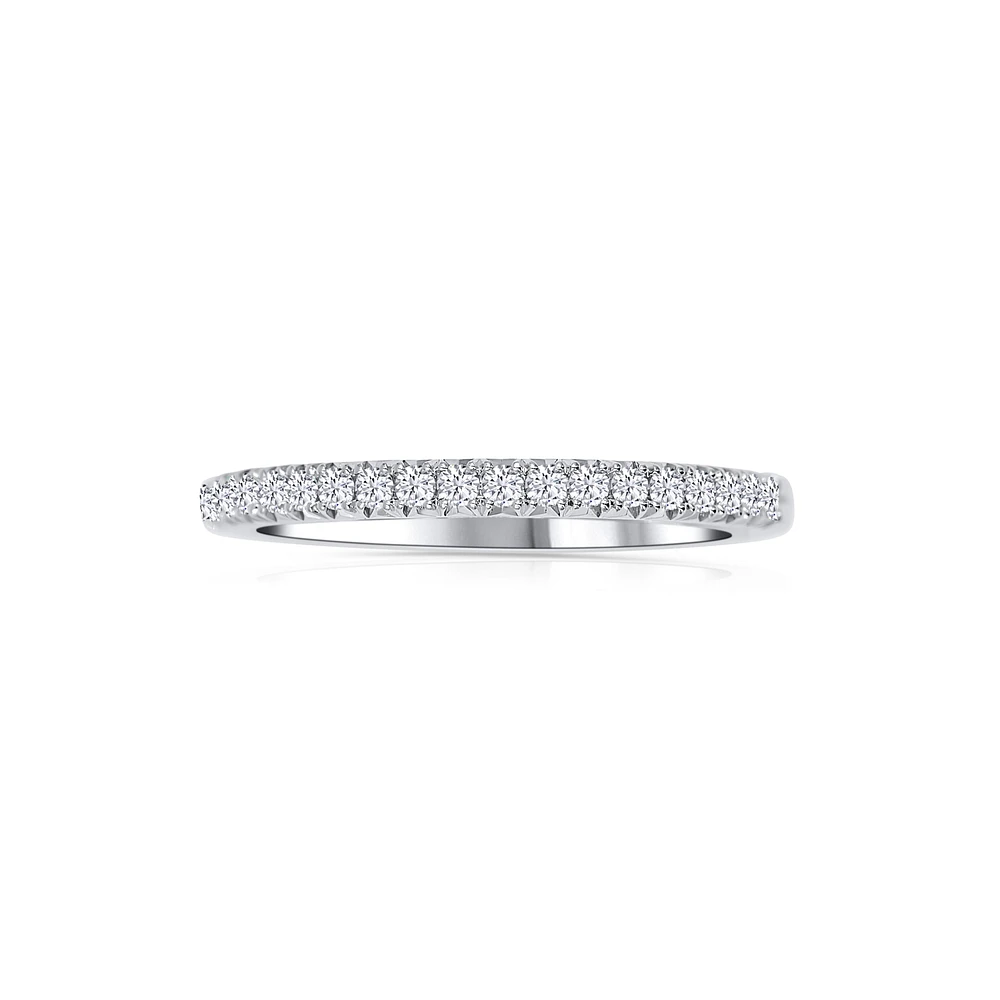 14K White Gold Round 0.23CTW Diamond Wedding Band