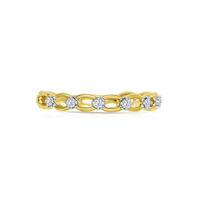 14K Yellow Gold Round 0.09CTW Diamond Band