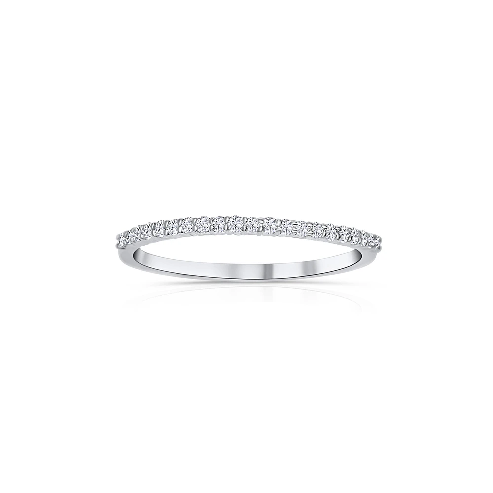 14K White Gold Round 0.15CTW Diamond Band