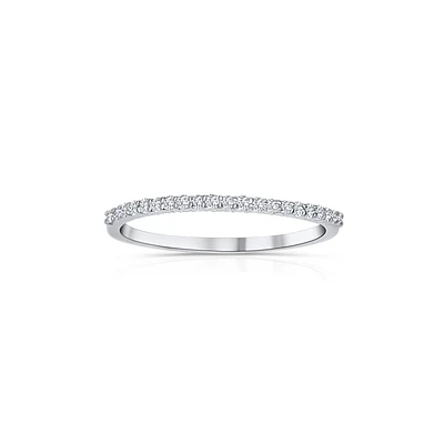 14K White Gold Round 0.15CTW Diamond Band