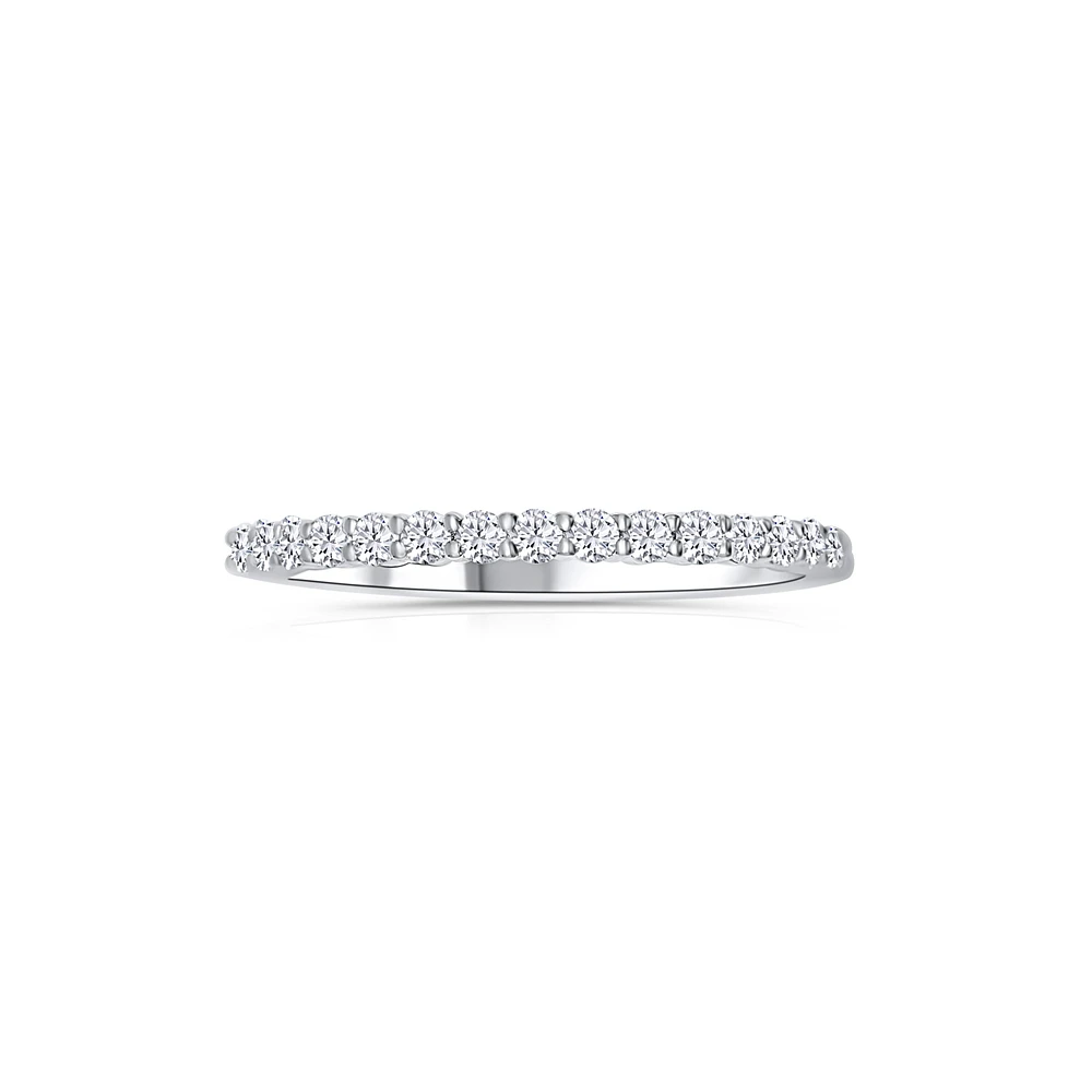 14K White Gold Round 0.33CTW Diamond Band