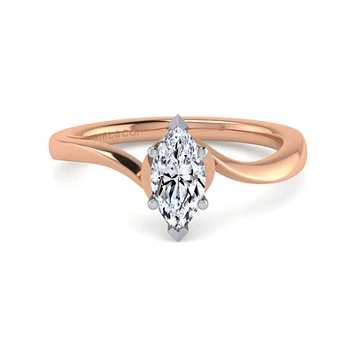 Gabriel & Co 9x4.5 Engagement Ring 14K Two-Tone Gold Contemporary ER11588M3T4JJJ