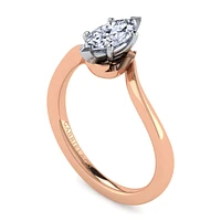 Gabriel & Co 9x4.5 Engagement Ring 14K Two-Tone Gold Contemporary ER11588M3T4JJJ