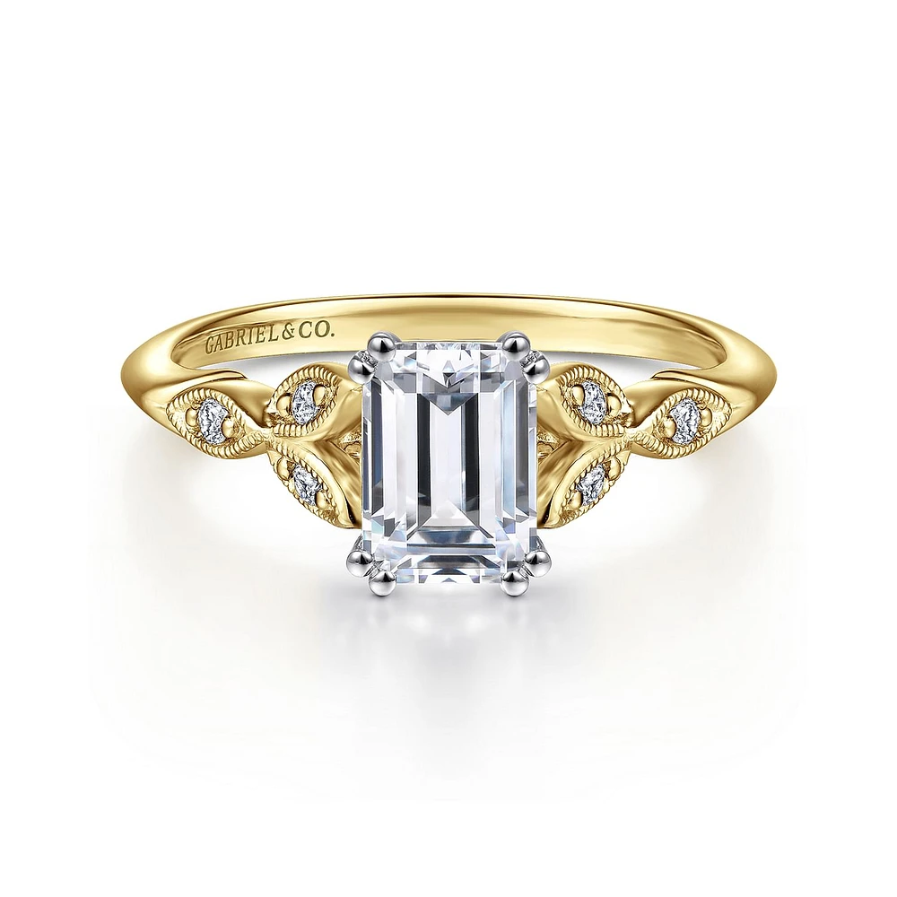 Gabriel & Co 6.5 x 5 Engagement Ring 14K Gold Victorian ER11721E4M44JJ