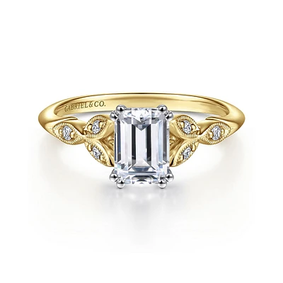 Gabriel & Co 6.5 x 5 Engagement Ring 14K Gold Victorian ER11721E4M44JJ