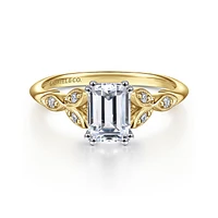 Gabriel & Co 6.5 x 5 Engagement Ring 14K Gold Victorian ER11721E4M44JJ