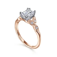 Gabriel & Co 6.5 x 5 Engagement Ring 14K Two-Tone Gold Victorian ER11721E4T44JJ