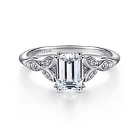 Gabriel & Co 6.5 x 5 Engagement Ring 14K White Gold Victorian ER11721E4W44JJ