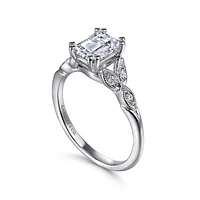 Gabriel & Co 6.5 x 5 Engagement Ring 14K White Gold Victorian ER11721E4W44JJ