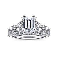 Gabriel & Co 6.5 x 5 Engagement Ring 14K White Gold Victorian ER11721E4W44JJ
