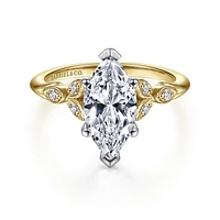 Gabriel & Co 12x6 Engagement Ring 14K Gold Victorian ER11721M6M44JJ