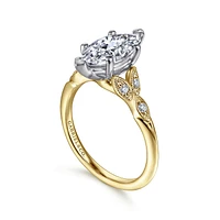 Gabriel & Co 12x6 Engagement Ring 14K Gold Victorian ER11721M6M44JJ