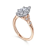 Gabriel & Co 12x6 Engagement Ring 14K Two-Tone Gold Victorian ER11721M6T44JJ