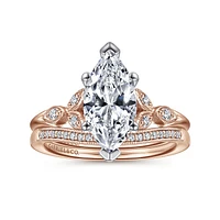 Gabriel & Co 12x6 Engagement Ring 14K Two-Tone Gold Victorian ER11721M6T44JJ