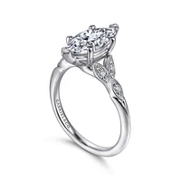 Gabriel & Co 12x6 Engagement Ring 14K White Gold Victorian ER11721M6W44JJ