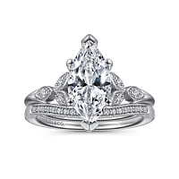 Gabriel & Co 12x6 Engagement Ring 14K White Gold Victorian ER11721M6W44JJ