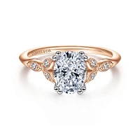 Gabriel & Co 8x5.5 Engagement Ring 14K Two-Tone Gold Victorian ER11721O4T44JJ