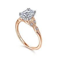 Gabriel & Co 8x5.5 Engagement Ring 14K Two-Tone Gold Victorian ER11721O4T44JJ