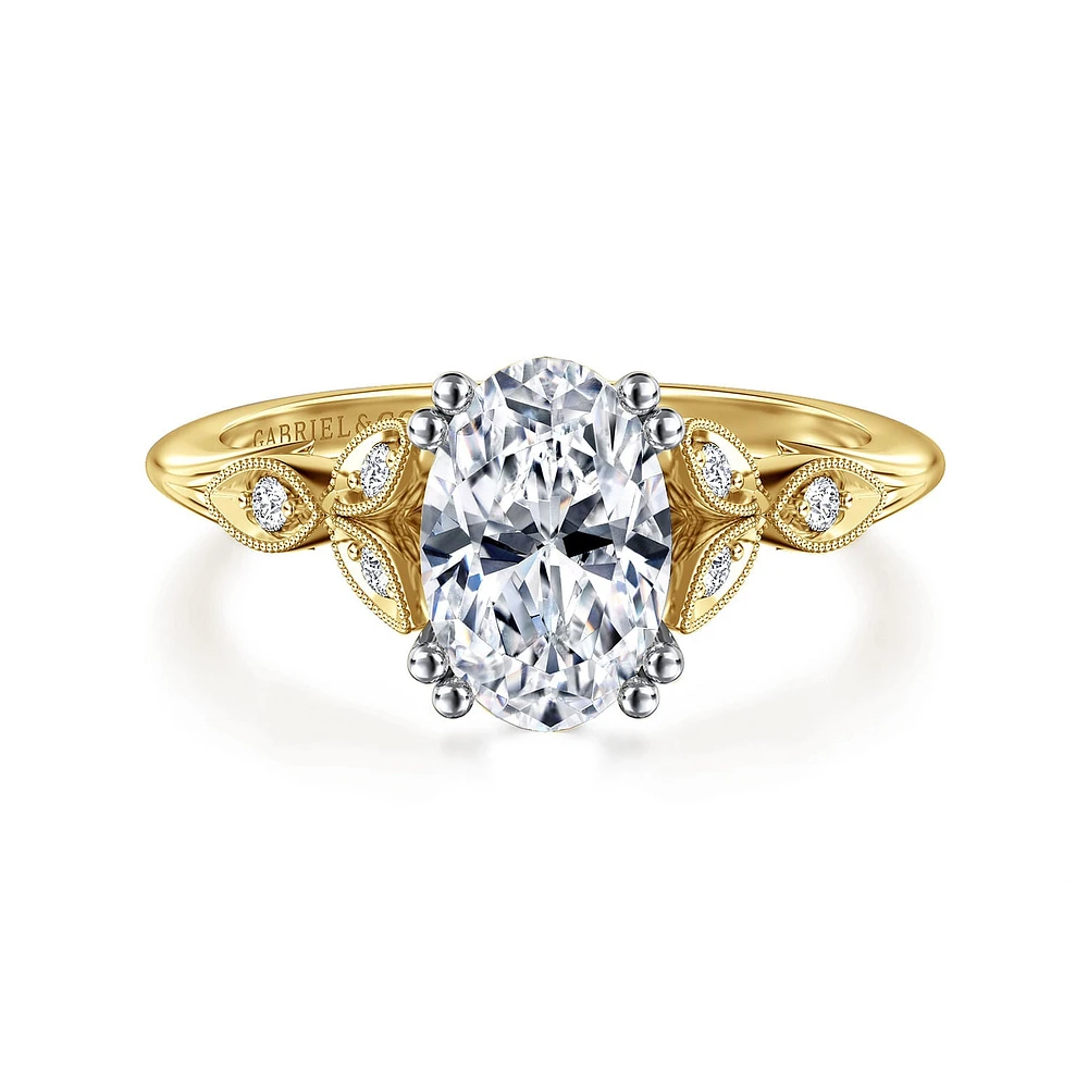 Gabriel & Co 9X6 Engagement Ring 14K Gold Victorian ER11721O6M44JJ