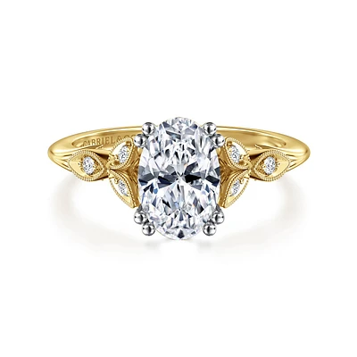 Gabriel & Co 9X6 Engagement Ring 14K Gold Victorian ER11721O6M44JJ