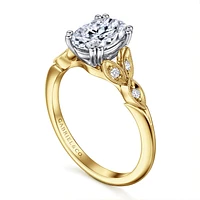 Gabriel & Co 9X6 Engagement Ring 14K Gold Victorian ER11721O6M44JJ