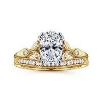 Gabriel & Co 9X6 Engagement Ring 14K Gold Victorian ER11721O6M44JJ