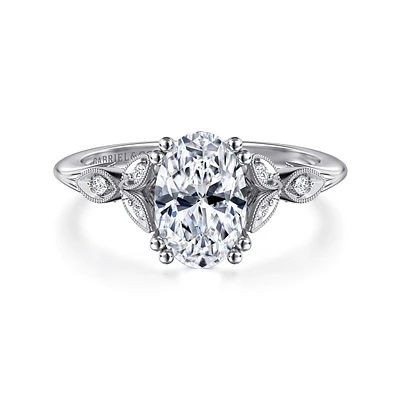 Gabriel & Co 9X6 Engagement Ring 14K White Gold Victorian ER11721O6W44JJ