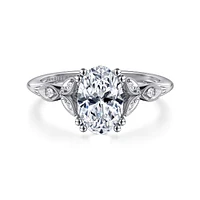 Gabriel & Co 9X6 Engagement Ring 14K White Gold Victorian ER11721O6W44JJ