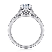 Gabriel & Co 9X6 Engagement Ring 14K White Gold Victorian ER11721O6W44JJ