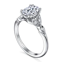 Gabriel & Co 9X6 Engagement Ring 14K White Gold Victorian ER11721O6W44JJ