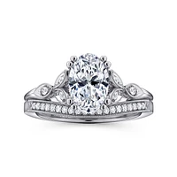 Gabriel & Co 9X6 Engagement Ring 14K White Gold Victorian ER11721O6W44JJ