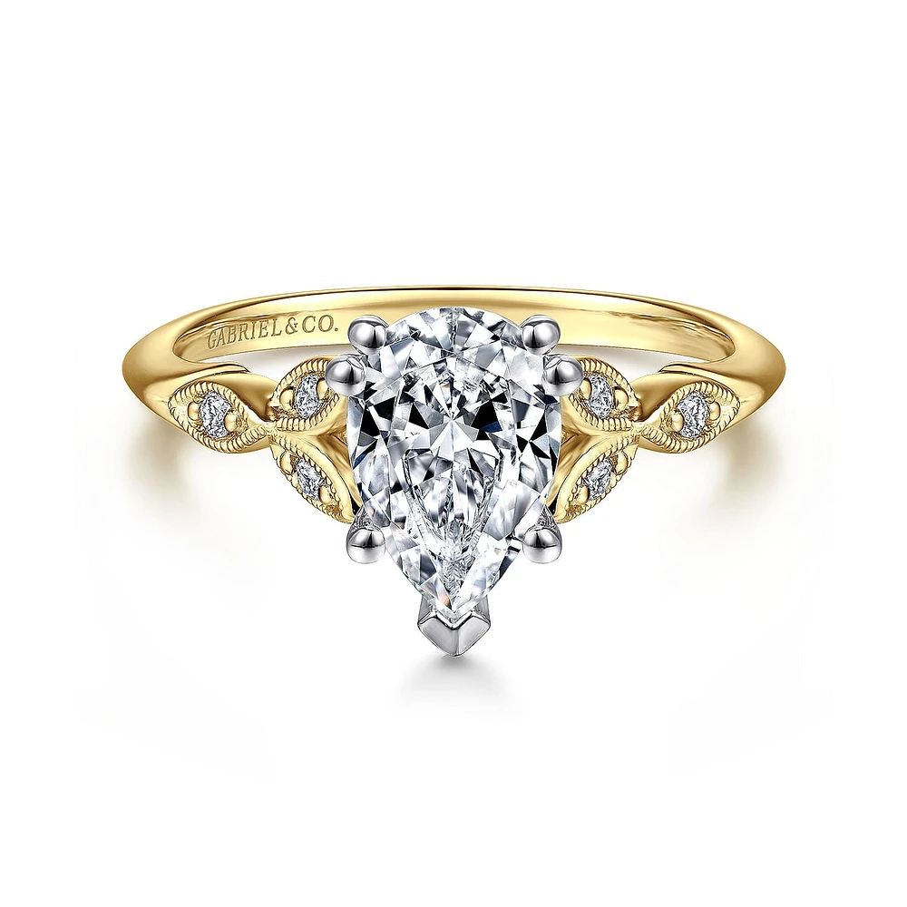 Gabriel & Co 9x6 Engagement Ring 14K Gold Victorian ER11721P4M44JJ