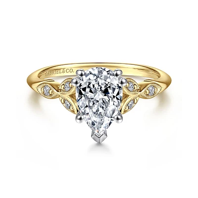 Gabriel & Co 9x6 Engagement Ring 14K Gold Victorian ER11721P4M44JJ