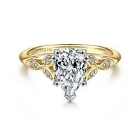 Gabriel & Co 9x6 Engagement Ring 14K Gold Victorian ER11721P4M44JJ