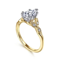 Gabriel & Co 9x6 Engagement Ring 14K Gold Victorian ER11721P4M44JJ