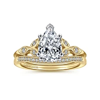 Gabriel & Co 9x6 Engagement Ring 14K Gold Victorian ER11721P4M44JJ