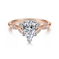 Gabriel & Co 9x6 Engagement Ring 14K Two-Tone Gold Victorian ER11721P4T44JJ