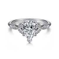 Gabriel & Co 9x6 Engagement Ring 14K White Gold Victorian ER11721P4W44JJ