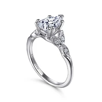 Gabriel & Co 9x6 Engagement Ring 14K White Gold Victorian ER11721P4W44JJ