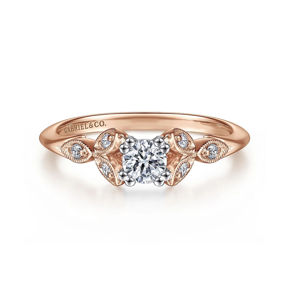 Gabriel & Co 4 Engagement Ring 14K Two-Tone Gold Victorian ER11721R1T44JJ