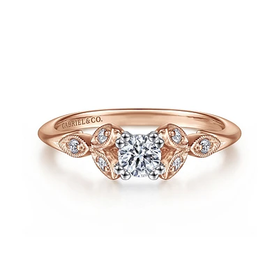 Gabriel & Co 4 Engagement Ring 14K Two-Tone Gold Victorian ER11721R1T44JJ
