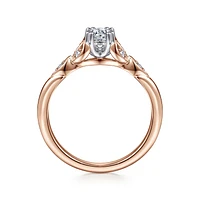 Gabriel & Co 4 Engagement Ring 14K Two-Tone Gold Victorian ER11721R1T44JJ