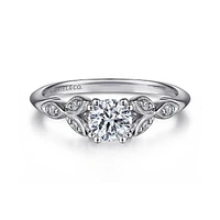 Gabriel & Co 5 Engagement Ring 14K White Gold Victorian ER11721R2W44JJ