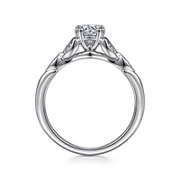 Gabriel & Co 5 Engagement Ring 14K White Gold Victorian ER11721R2W44JJ