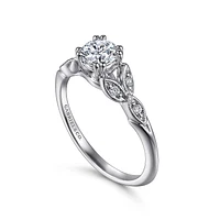 Gabriel & Co 5 Engagement Ring 14K White Gold Victorian ER11721R2W44JJ
